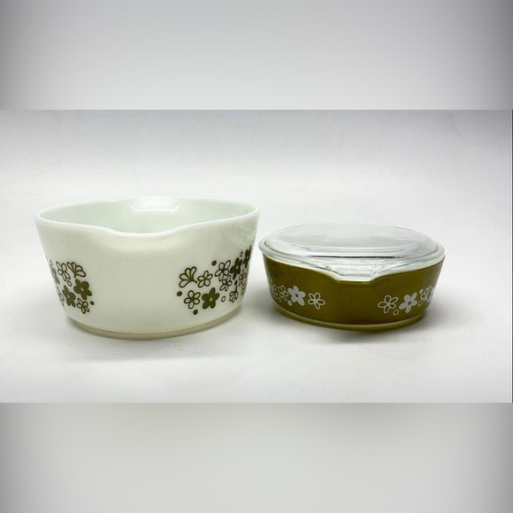 1970S PYREX- Spring Blossom, 2 Casserole bowls- 474B, 402 - Picture 2 of 7